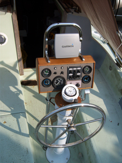 Finished custom helm station Custom boat helm station